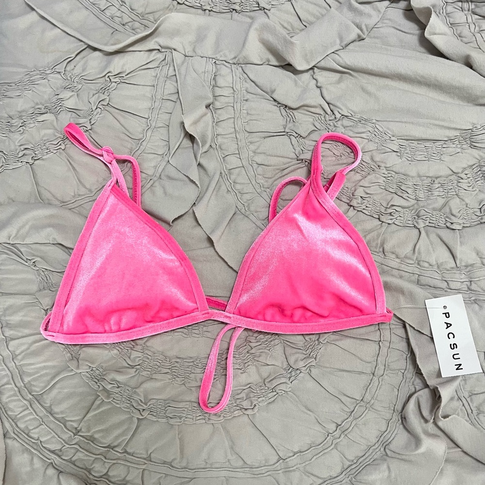 Brand new with tags Kendall & Kylie pacsun velour velvet pink bikini top M